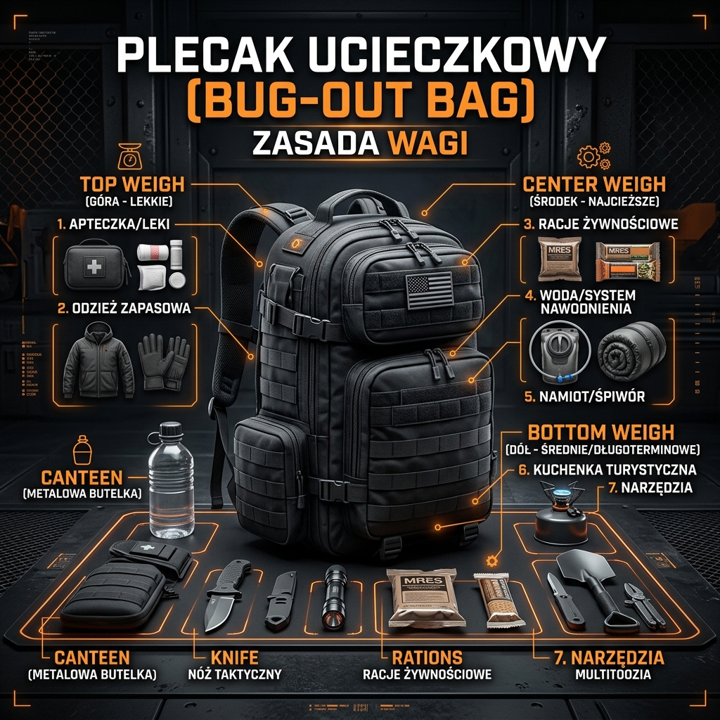 Jak spakować plecak ucieczkowy (BOB)? Lista sprzętu i Kalkulator Wagi [2026]