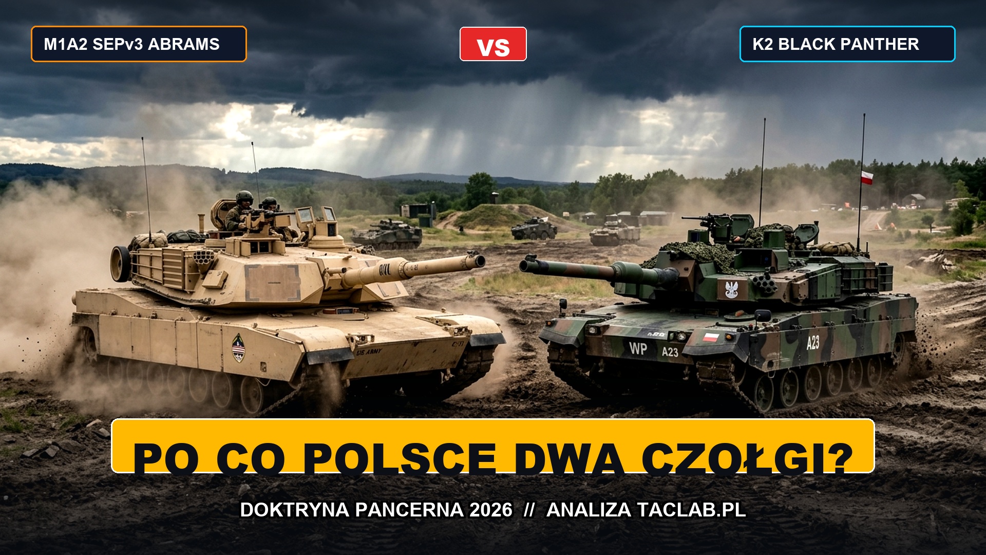 K2 Black Panther czy M1A2 Abrams? Prawdziwy powód, dlaczego Polska kupuje dwa różne czołgi [Analiza Doktrynalna]