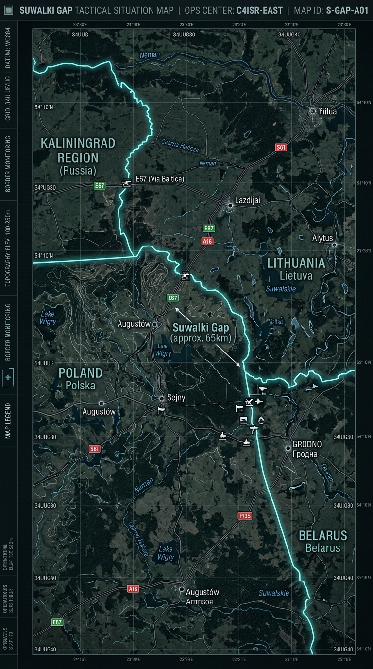 Mapa Taktyczna C4ISR Przesmyku Suwalskiego