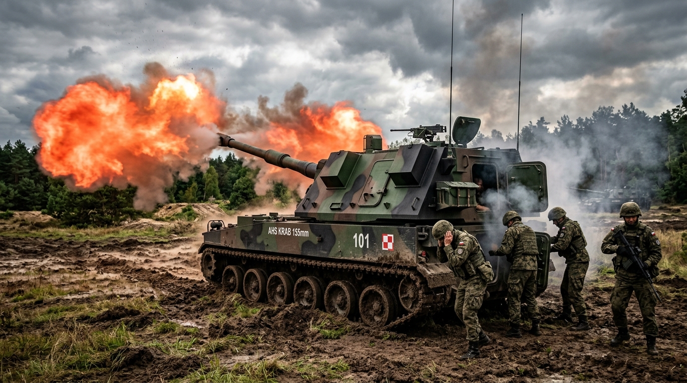 AHS Krab 155mm: HSW zwiększa moce produkcyjne. Polskie haubice kluczem do dominacji ogniowej [Analiza Poligonowa 2026]